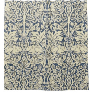 William Morris, Blue grey, pattern,art nouveau,vin Shower Curtain