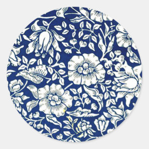 William Morris - Blue Mallow  Poster Classic Round Sticker
