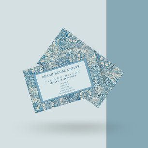 William Morris - Blue Marigold - Floral Business Card