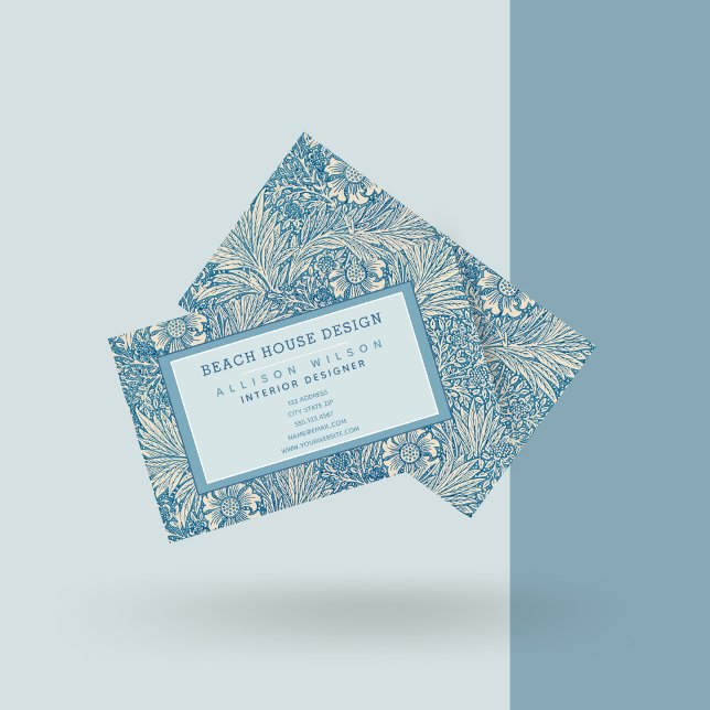 William Morris - Blue Marigold - Floral Business Card (Creator Uploaded)