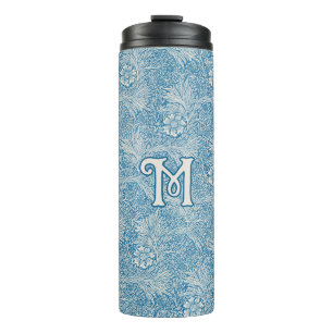 William Morris Blue Marigold Monogram Thermal Tumbler