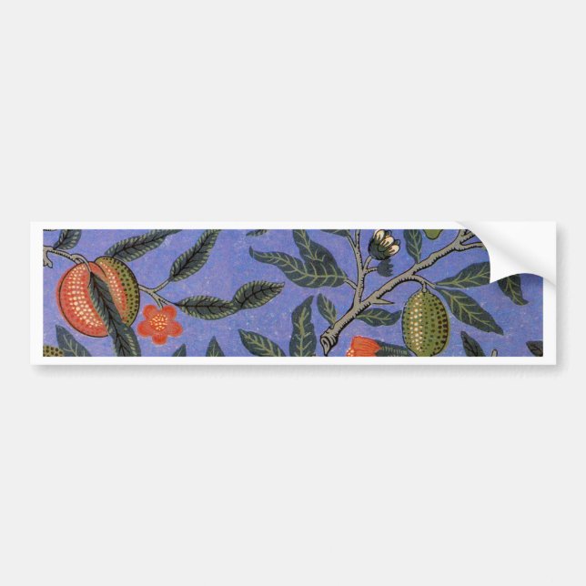 William Morris Blue Wallpaper Pattern Bumper Sticker (Front)