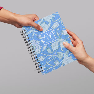 William Morris - Blue Wild Tulips & Monogram Notebook
