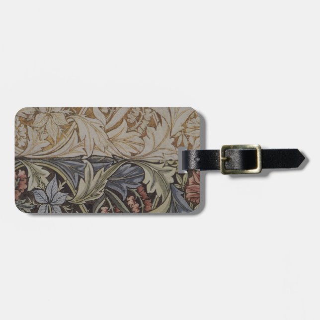 William Morris Bluebell Tapestry Design Luggage Tag (Front Horizontal)