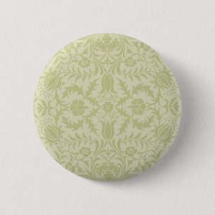 William Morris Borage vintage soft green damask 6 Cm Round Badge