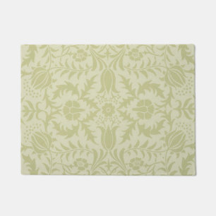 William Morris Borage vintage soft green damask Doormat