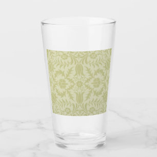 William Morris Borage vintage soft green damask Glass