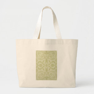 William Morris Borage vintage soft green damask Large Tote Bag