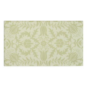 William Morris Borage vintage soft green damask Name Tag