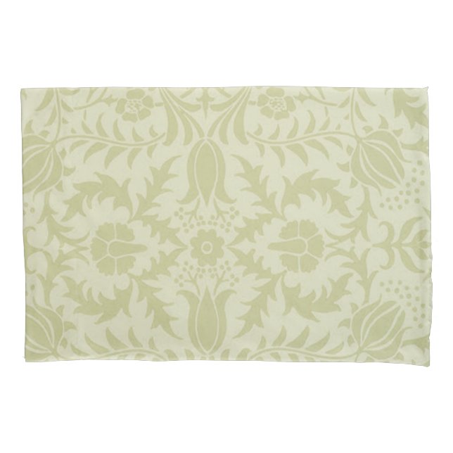 William Morris Borage vintage soft green damask Pillowcase (Front)