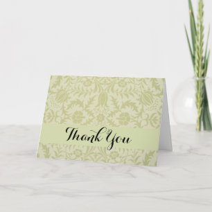 William Morris Borage vintage soft green damask Thank You Card