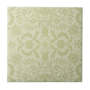 William Morris Borage vintage soft green damask Tile