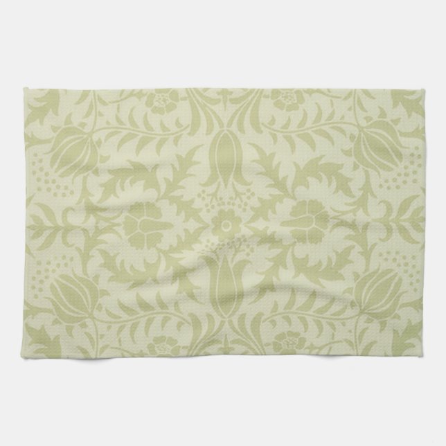 William Morris Borage Wedding Soft Green Tea Towel (Horizontal)
