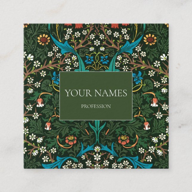 WILLIAM MORRIS BOTANICAL PATTERN BUSINESS CARD (Front)