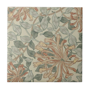 William * Morris Botantical Pink Green Tile