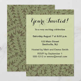 William Morris Branch Art Nouveau Classic Design Invitation