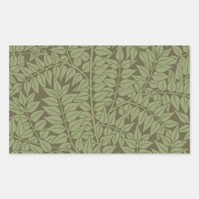 William Morris Branch Art Nouveau Classic Design Rectangular Sticker (Front)
