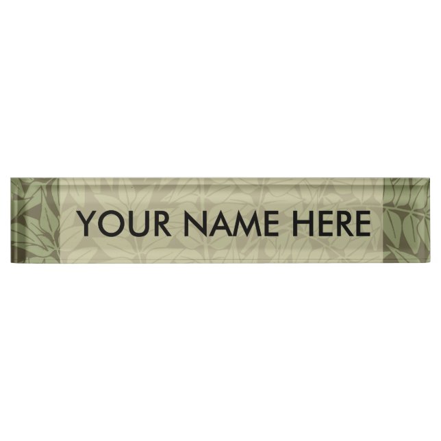 William Morris Branch Leaves Wallpaper Nameplate (Front)