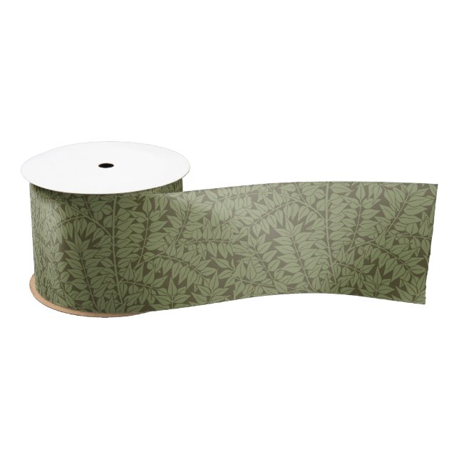 William Morris Branch Leaves Wallpaper Satin Ribbon (Spool)