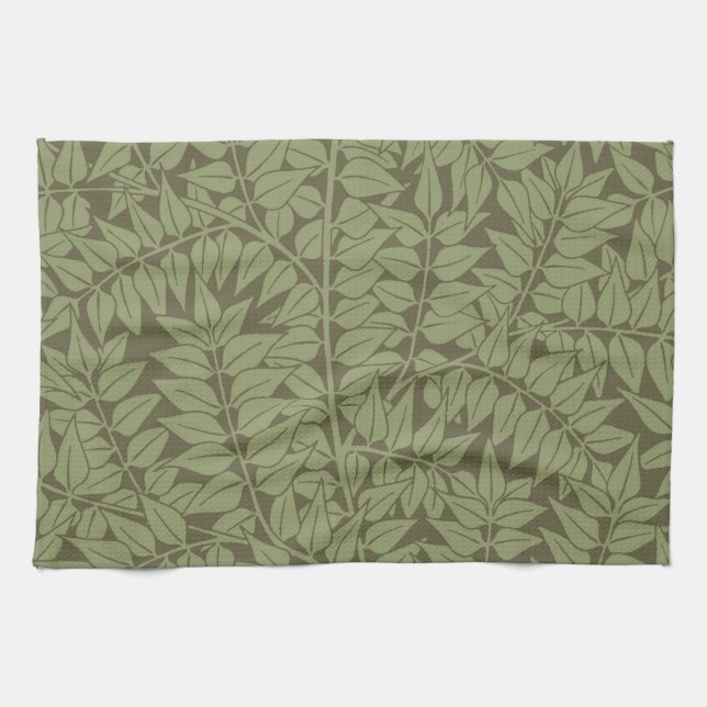 William Morris Branch Leaves Wallpaper Tea Towel (Horizontal)