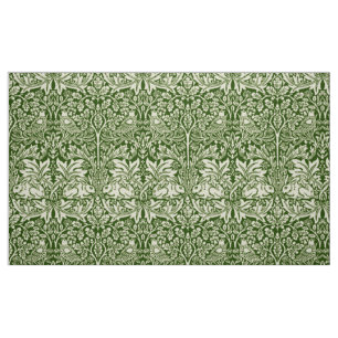 William Morris Brer Rabbit Dark Green Pattern Fabric