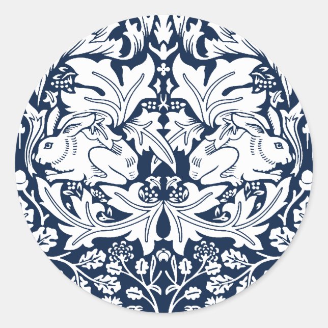 William Morris Brer Rabbit Pattern  Classic Round Sticker (Front)