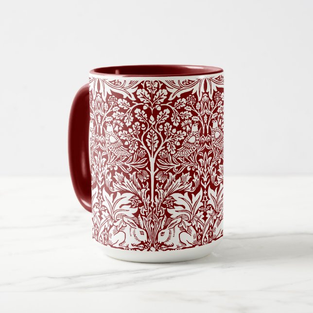 William Morris Brer Rabbit Vintage Pattern Mug (Front Left)