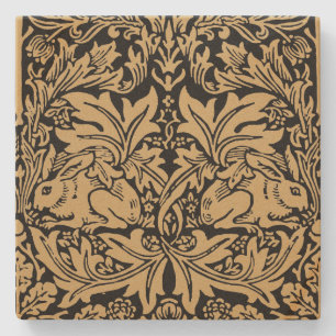 William Morris Brer Rabbit Vintage Pattern Stone Coaster