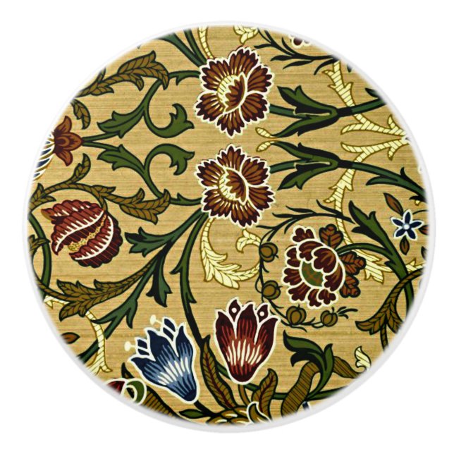 William Morris - Brocade Ceramic Knob (Front)