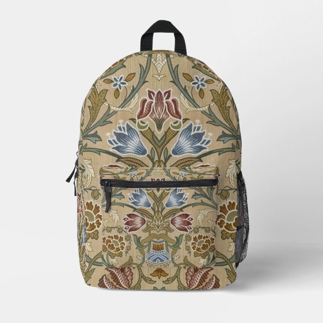 William Morris Brocade Elegant Garden Classic Printed Backpack (Front)