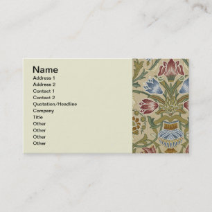 William Morris Brocade Floral Wallpaper Pattern Business Card