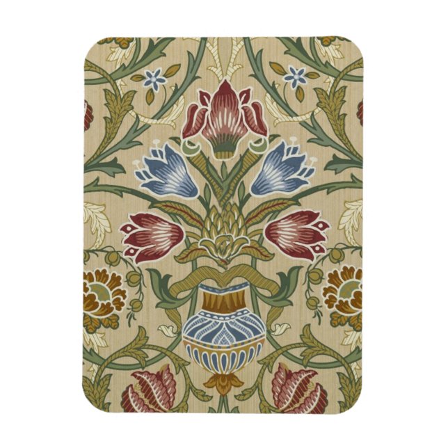 William Morris Brocade Floral Wallpaper Pattern Magnet (Vertical)