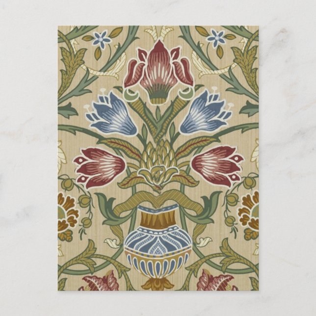 William Morris Brocade Floral Wallpaper Pattern Postcard (Front)