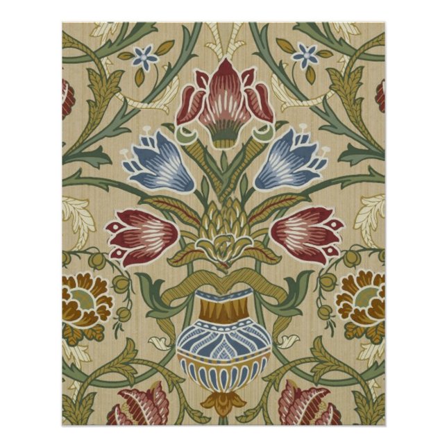 William Morris Brocade Floral Wallpaper Pattern Poster (Front)