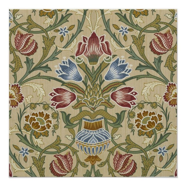 William Morris Brocade Floral Wallpaper Pattern Poster (Front)