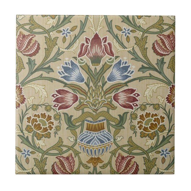 William Morris Brocade Floral Wallpaper Pattern Tile (Front)