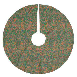 William Morris Brother Rabbit Amber Black Pattern Brushed Polyester Tree Skirt