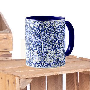 William Morris Brother Rabbit Blue Vintage Pattern Mug
