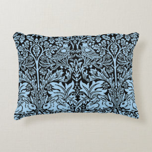 William Morris Brother Rabbit Light Blue Black Decorative Cushion