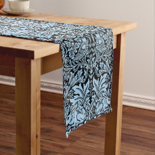 William Morris Brother Rabbit Light Blue Black Long Table Runner