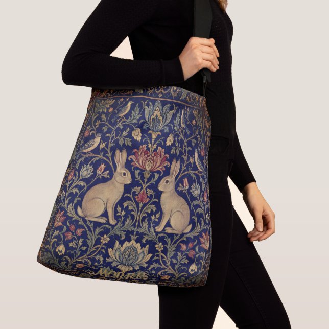 William Morris Brother Rabbit Pattern Crossbody Bag (Close Up)