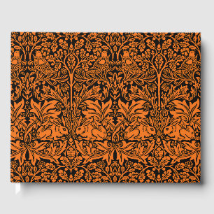 William Morris Brother Rabbit Rust Black Pattern Guest Book