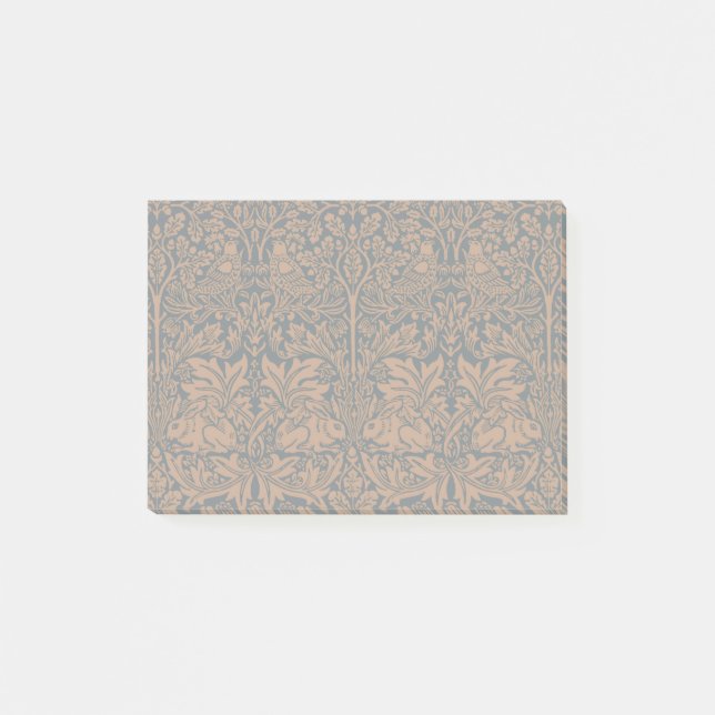 William Morris Brother Rabbit Rust Black Pattern Post-it Notes (Front)