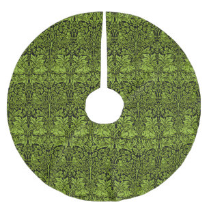 William Morris Brother Rabbit Sage Green Black Brushed Polyester Tree Skirt