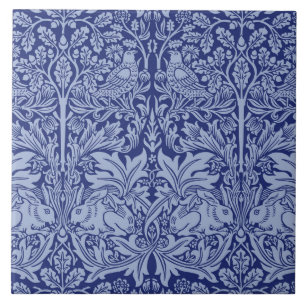 William Morris Brother Rabbit Two-Tone Blue Tile