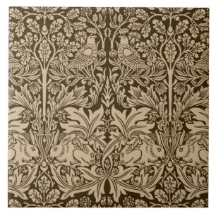 William Morris Brother Rabbit Two-Tone Brown Tile