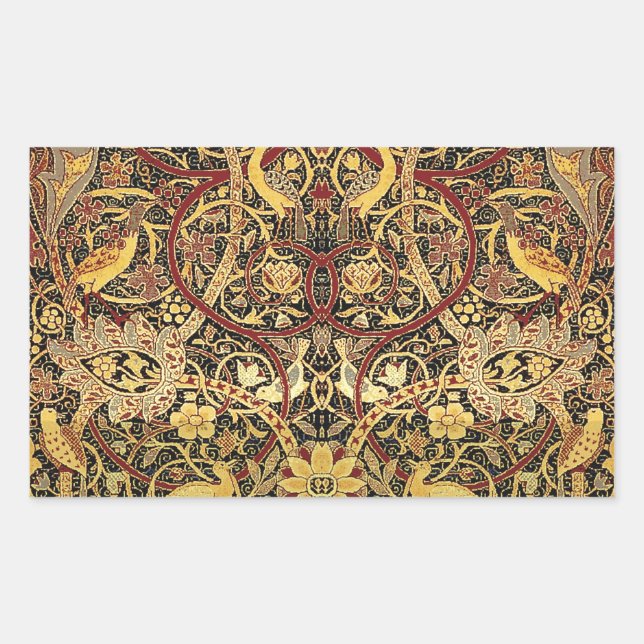 William Morris Bullerswood Faux Tapestry Rectangular Sticker (Front)