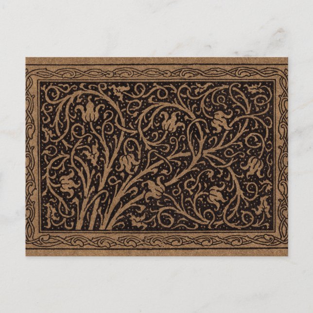 William Morris Campion Tooled Leather Damask Postcard (Front)