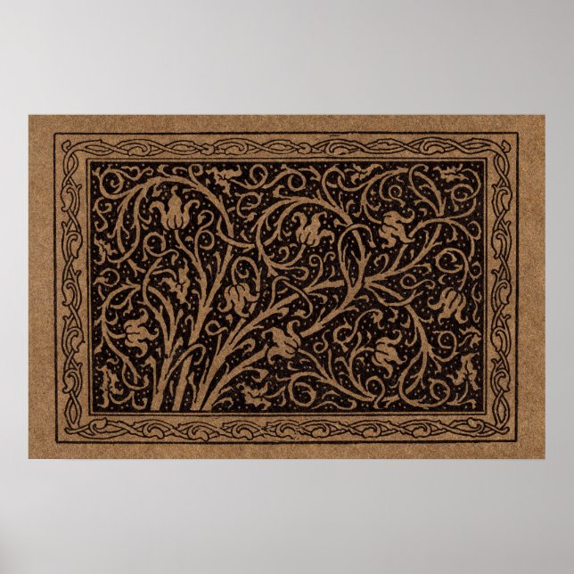 William Morris Campion Tooled Leather Damask Poster (Front)