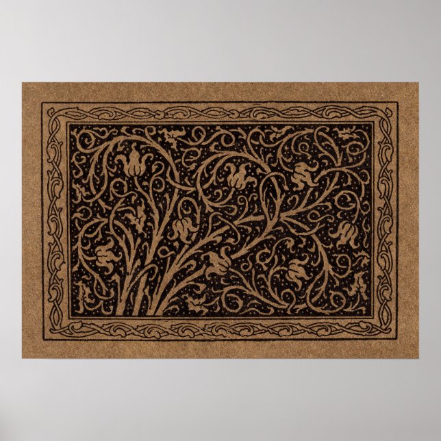 William Morris Campion Tooled Leather Damask Poster (Front)